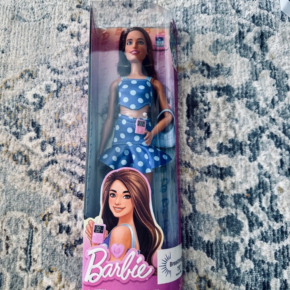 Barbie Other - Barbie Diabetic Blue and White Polka Dot Dress